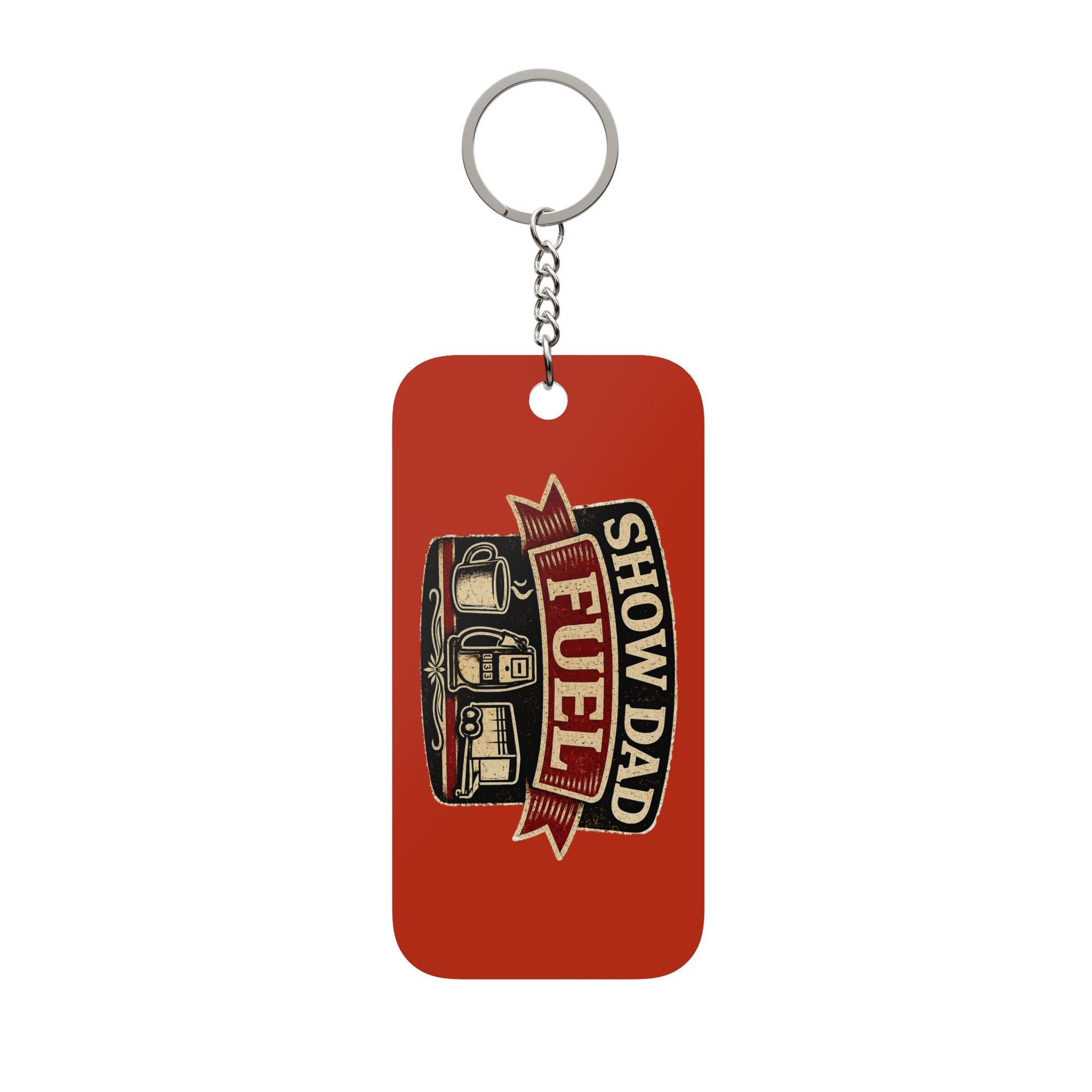 Funny "Show Dad" Double-Sided Keychain Charm — Humorous Father's Day Gift