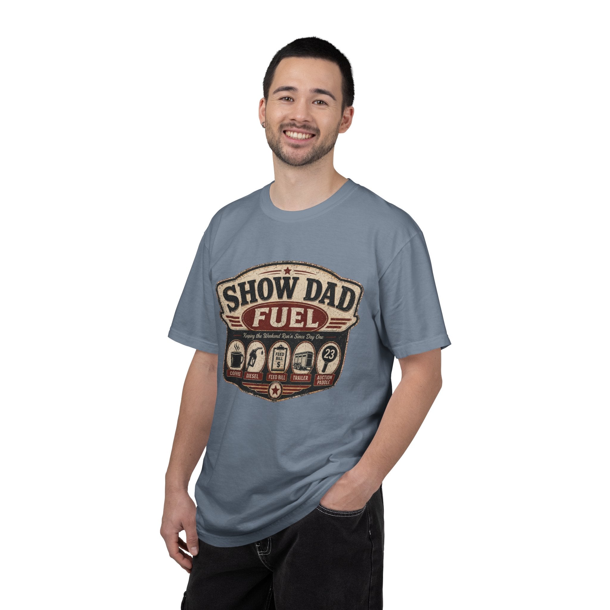 Show Dad Fuel Shirt | Funny Livestock Dad Tee | Stock Show Dad Shirt | 4H & FFA Father’s Day Gift | Farm Dad Western Tee