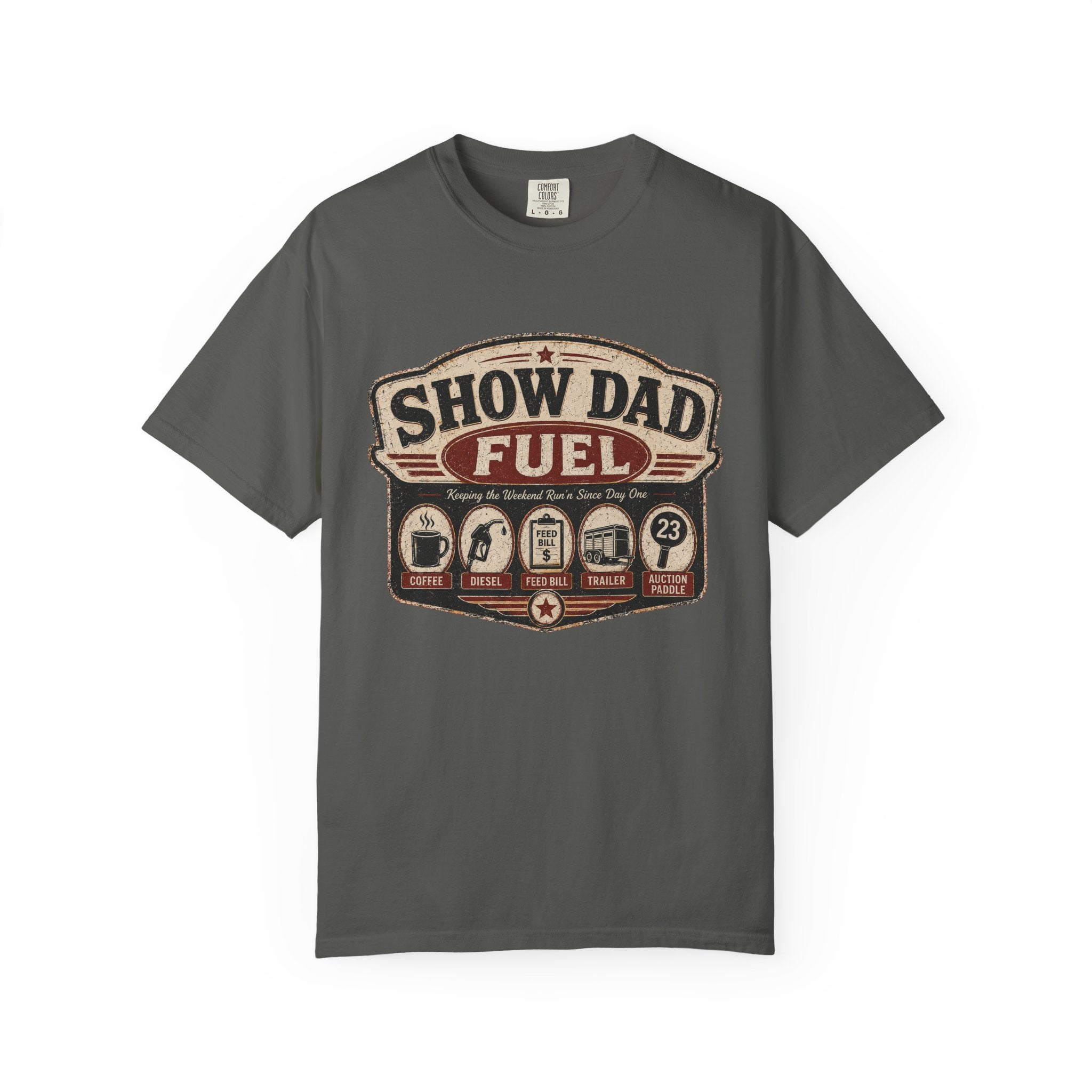Show Dad Fuel Shirt | Funny Livestock Dad Tee | Stock Show Dad Shirt | 4H & FFA Father’s Day Gift | Farm Dad Western Tee