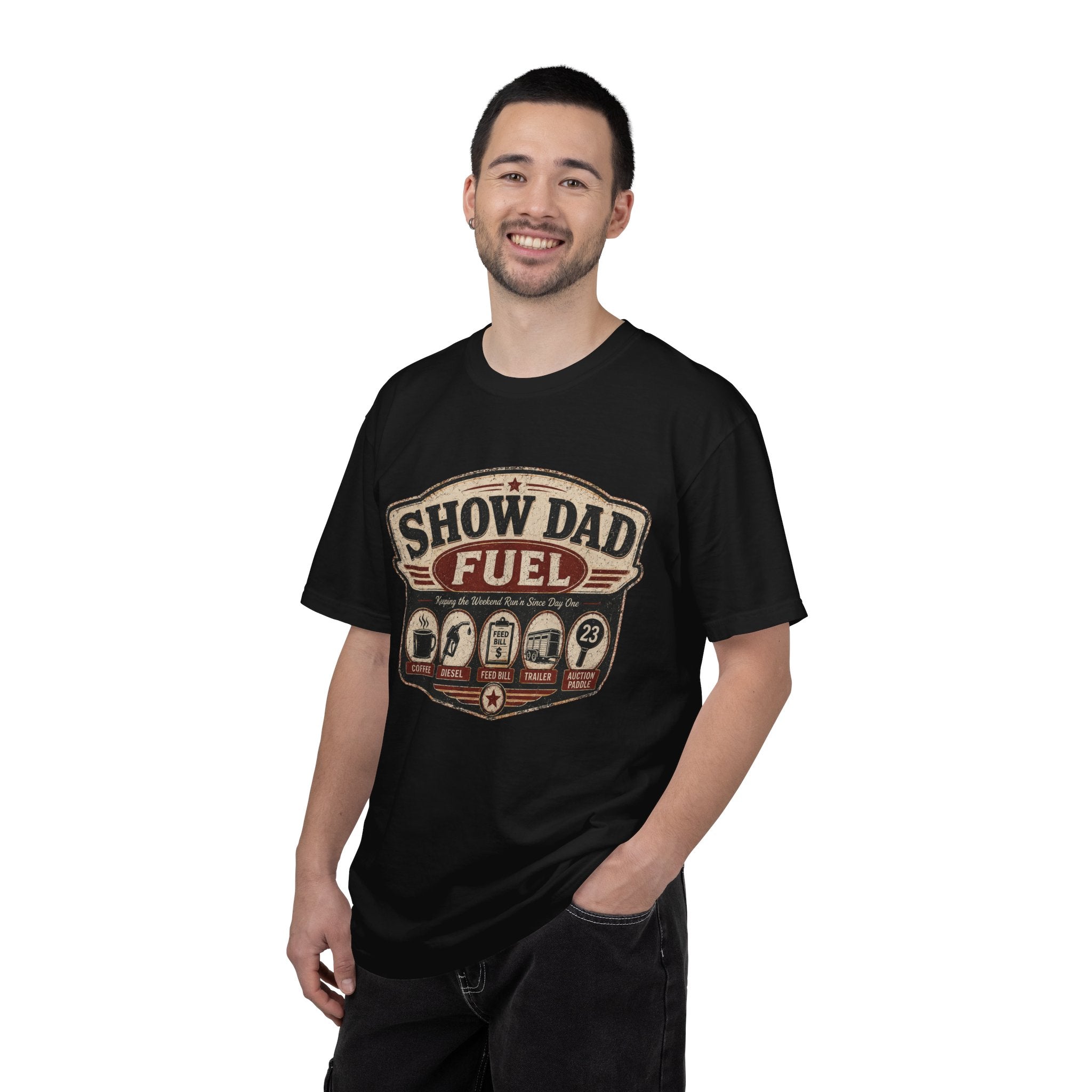 Show Dad Fuel Shirt | Funny Livestock Dad Tee | Stock Show Dad Shirt | 4H & FFA Father’s Day Gift | Farm Dad Western Tee