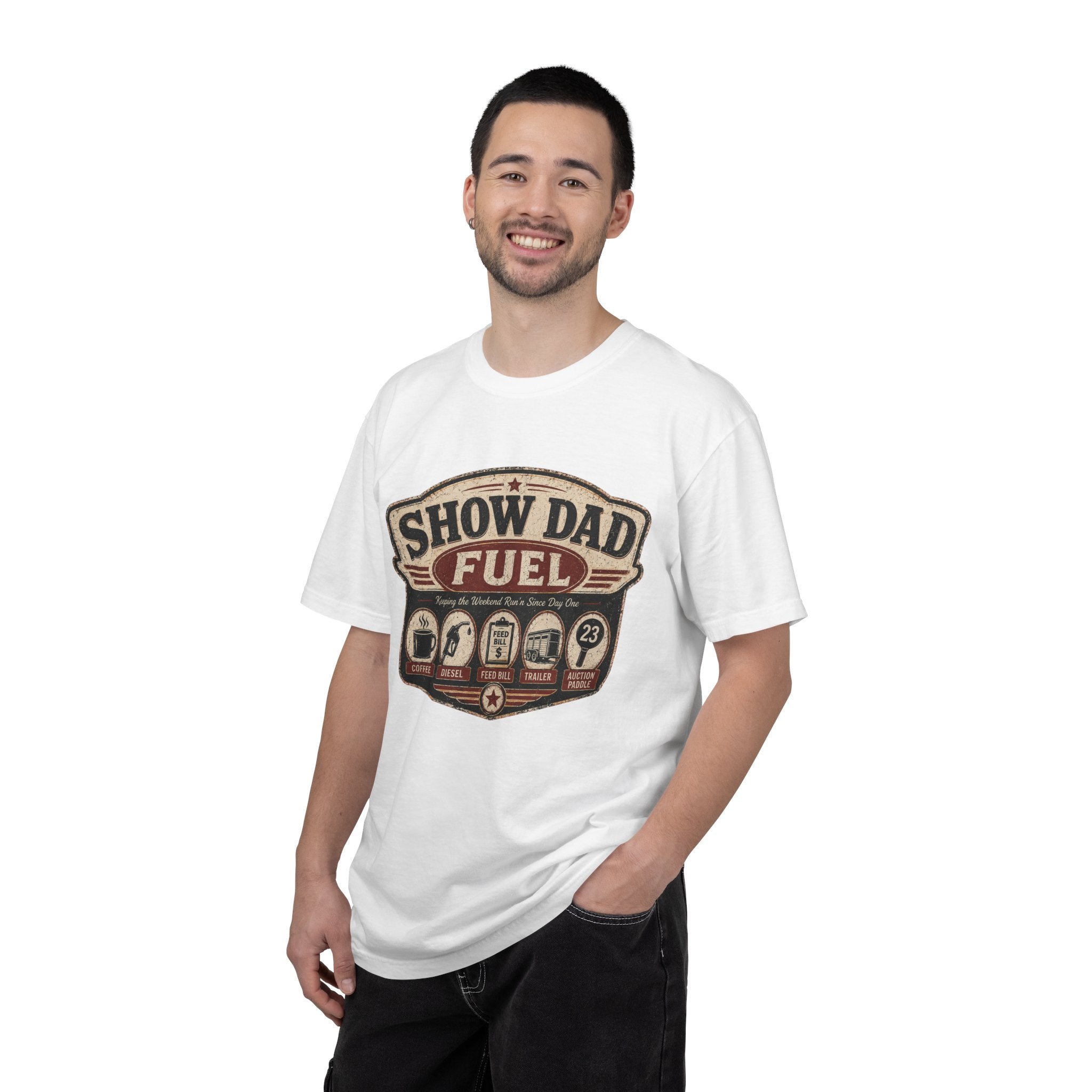Show Dad Fuel Shirt | Funny Livestock Dad Tee | Stock Show Dad Shirt | 4H & FFA Father’s Day Gift | Farm Dad Western Tee