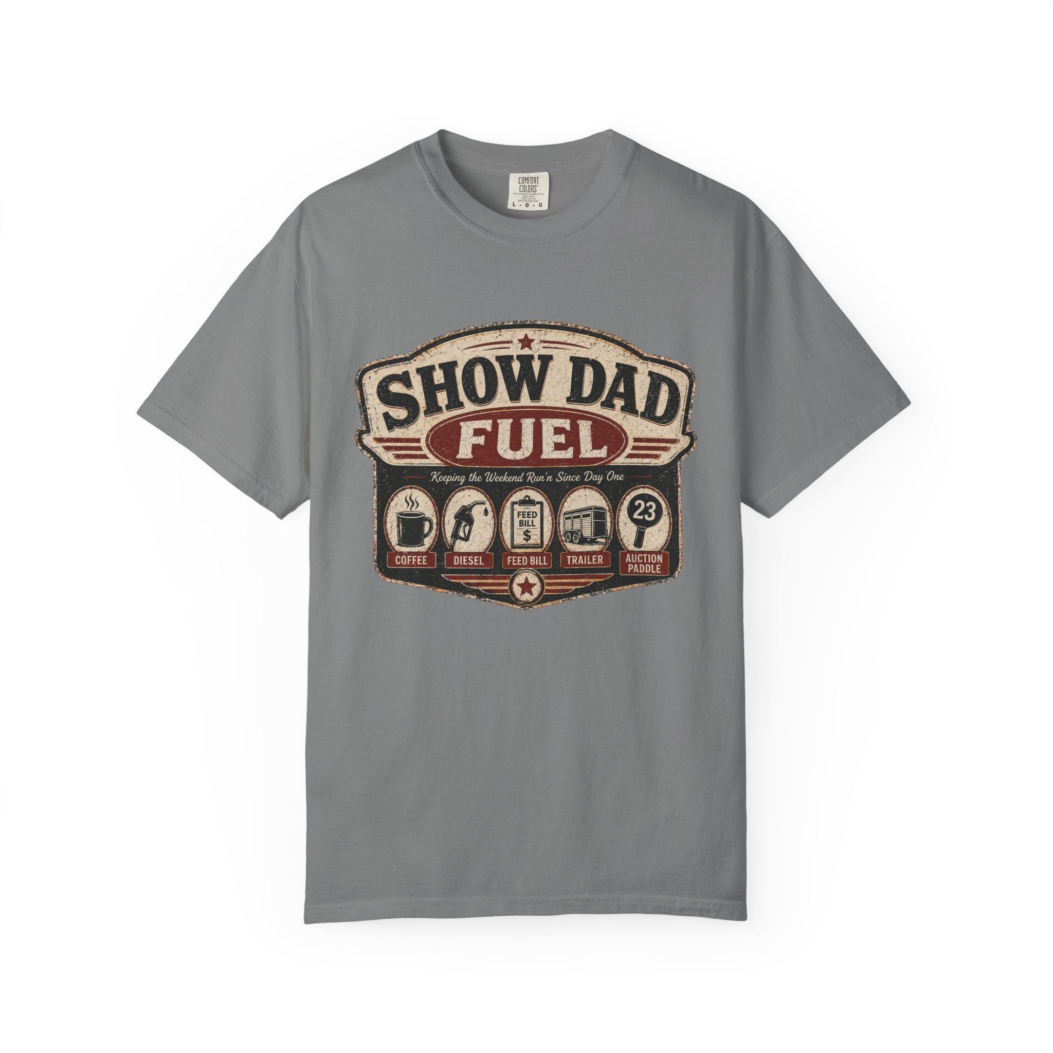 Show Dad Fuel Shirt | Funny Livestock Dad Tee | Stock Show Dad Shirt | 4H & FFA Father’s Day Gift | Farm Dad Western Tee