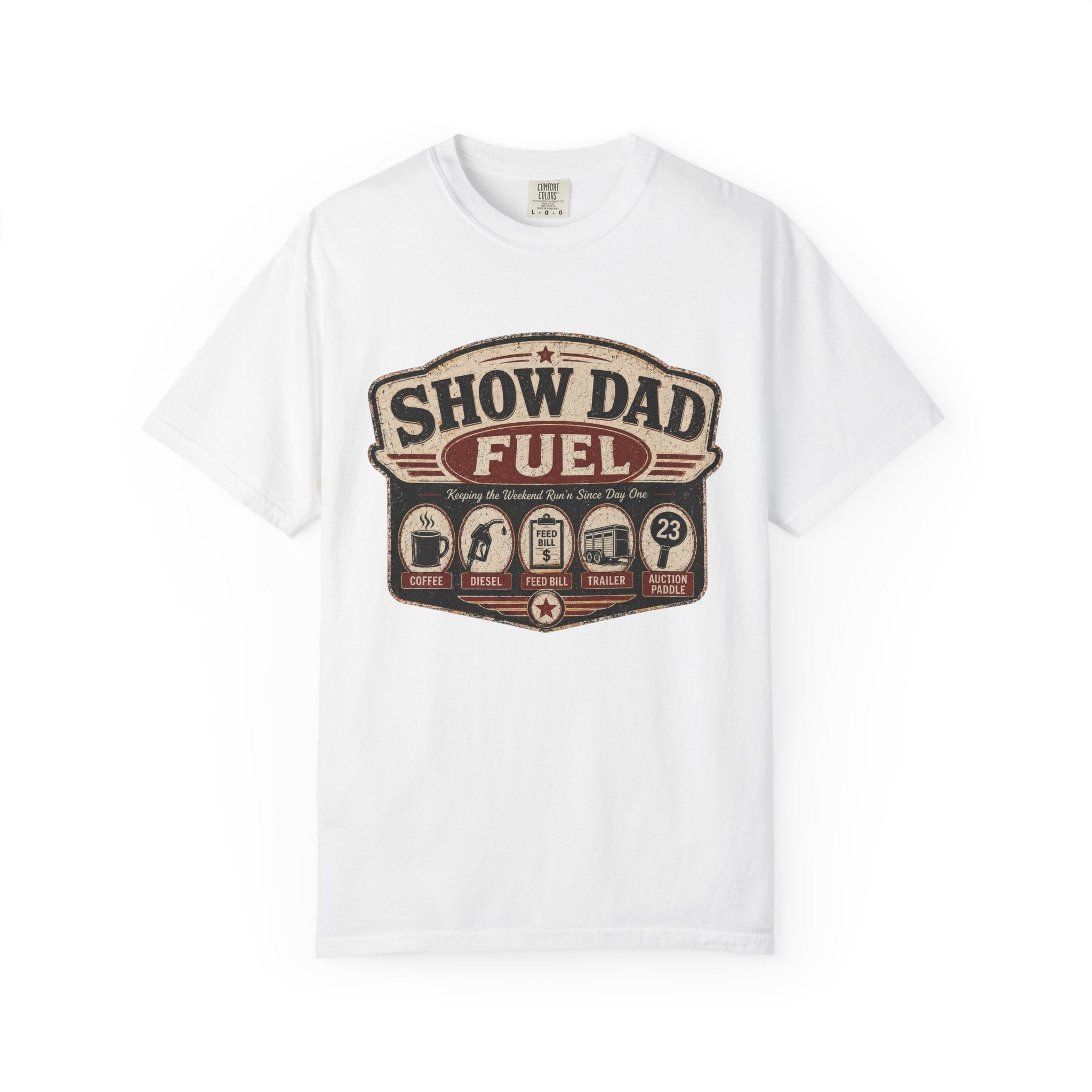 Show Dad Fuel Shirt | Funny Livestock Dad Tee | Stock Show Dad Shirt | 4H & FFA Father’s Day Gift | Farm Dad Western Tee