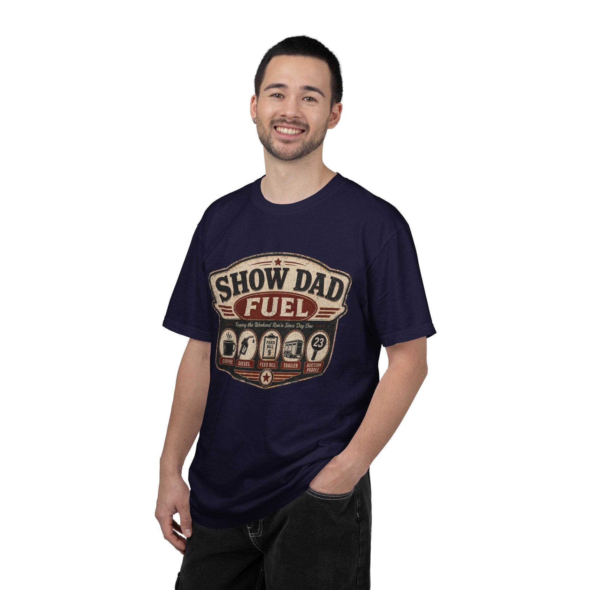 Show Dad Fuel Shirt | Funny Livestock Dad Tee | Stock Show Dad Shirt | 4H & FFA Father’s Day Gift | Farm Dad Western Tee