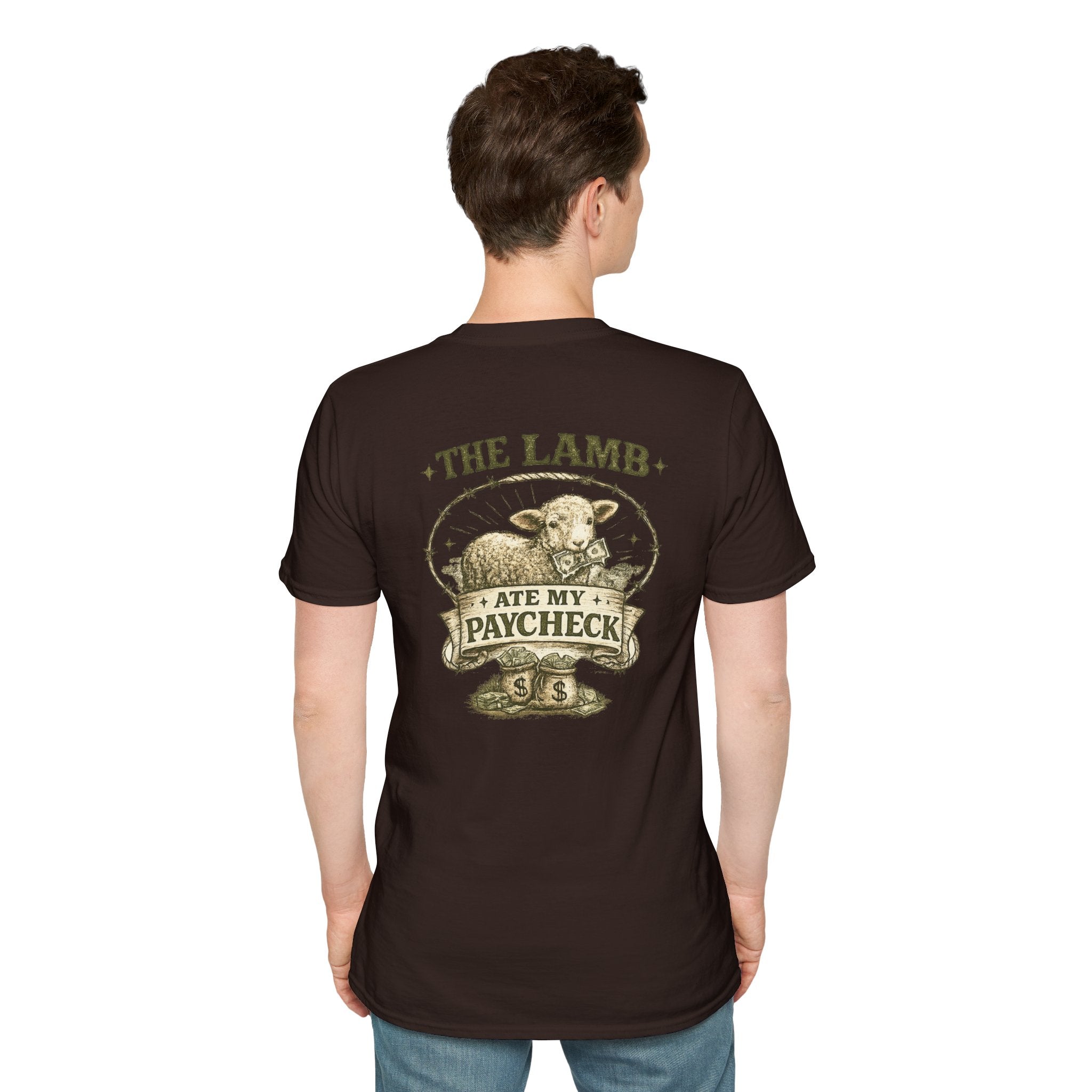 The Lamb Ate My Paycheck T-Shirt — Funny Farm Animal Graphic Tee