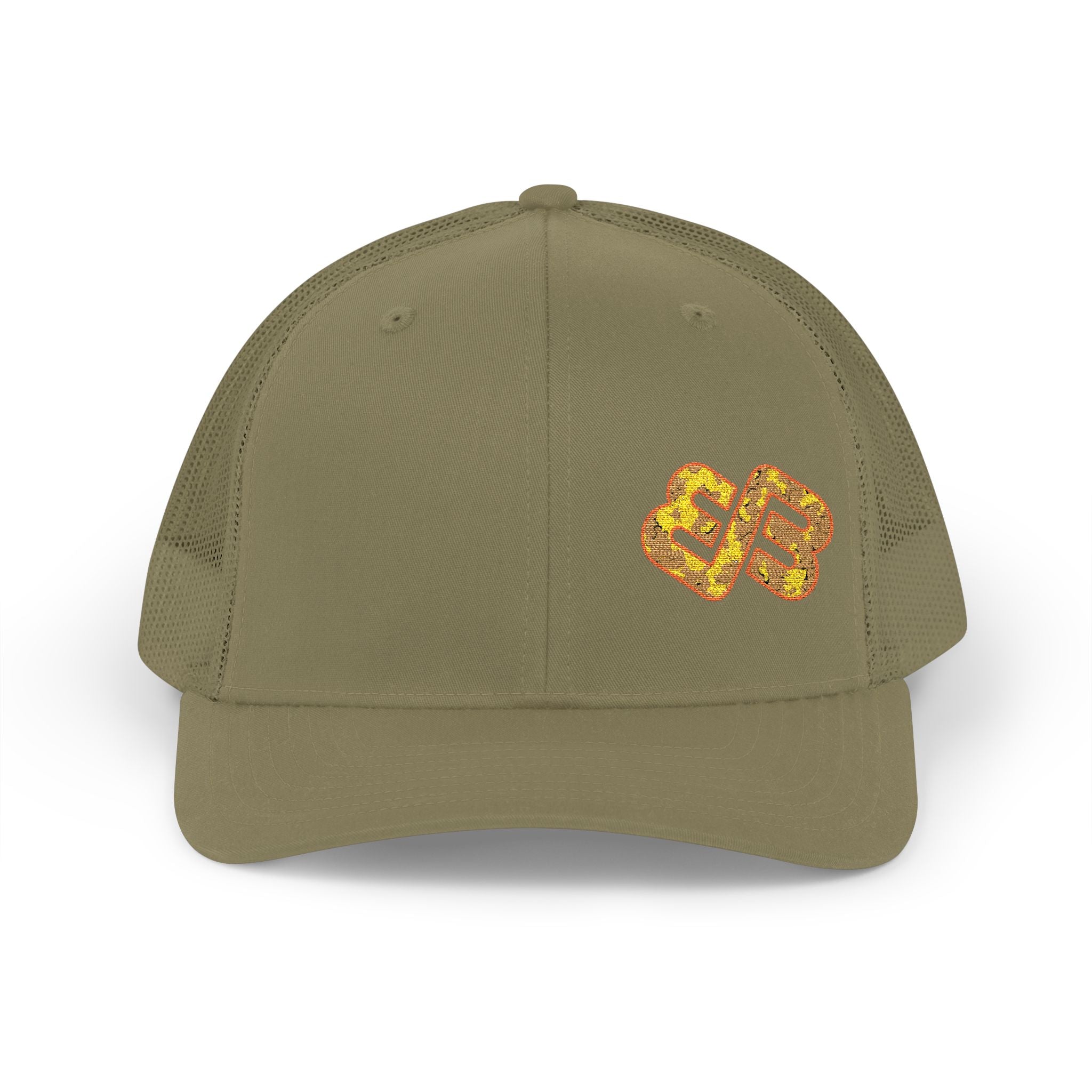 Broken Bell Blaze Orange and Camo Richardson 112 Trucker Hat