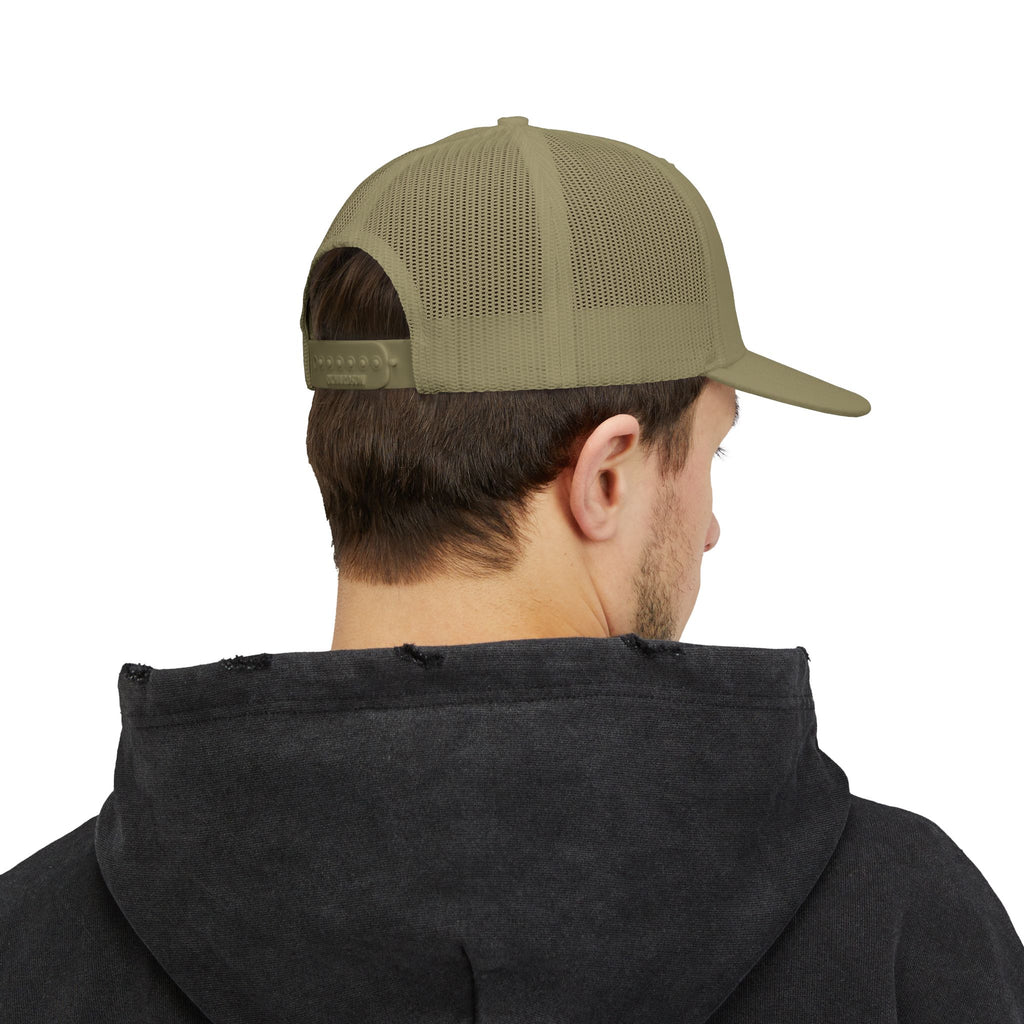Broken Bell Blaze Orange and Camo Richardson 112 Trucker Hat