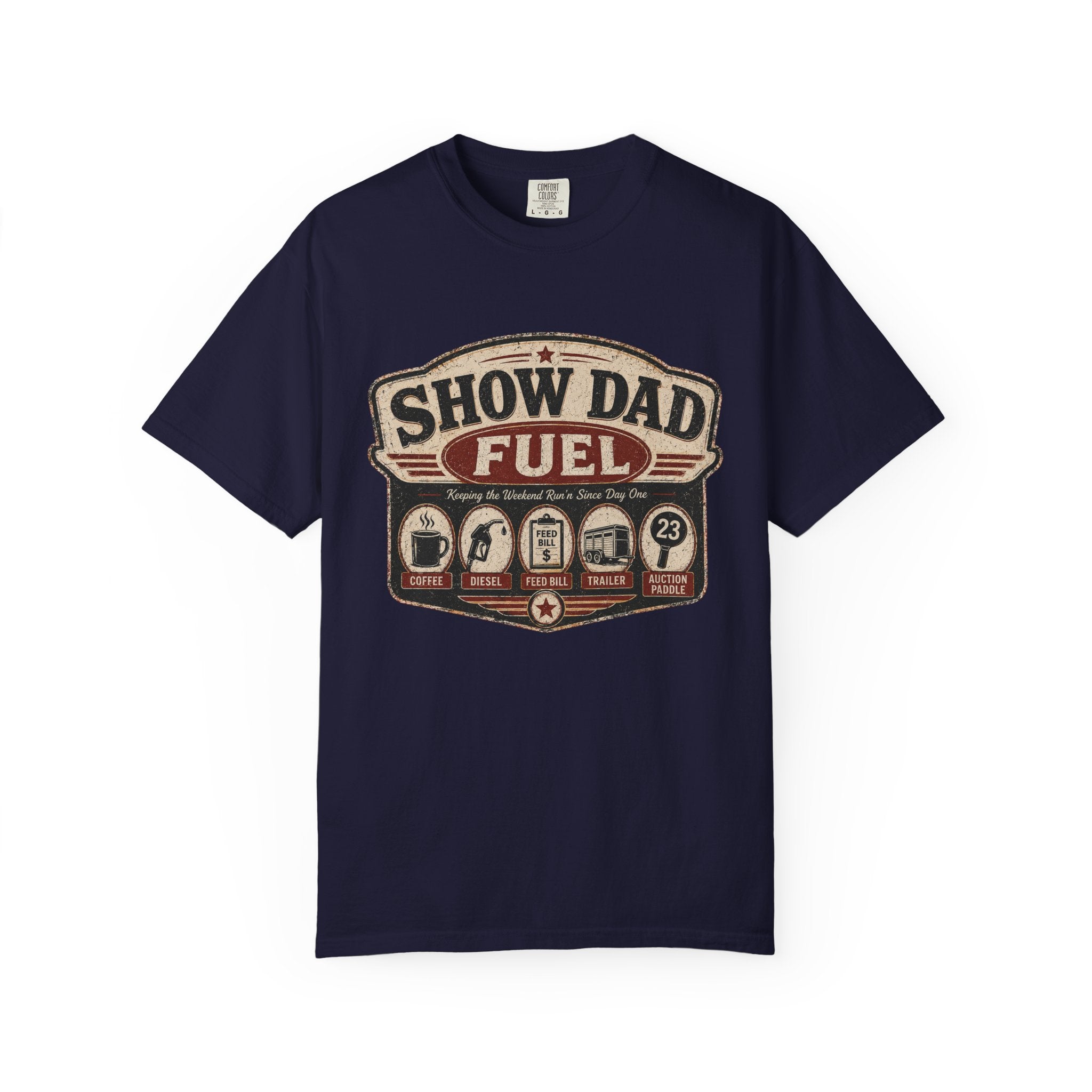 Show Dad Fuel Shirt | Funny Livestock Dad Tee | Stock Show Dad Shirt | 4H & FFA Father’s Day Gift | Farm Dad Western Tee