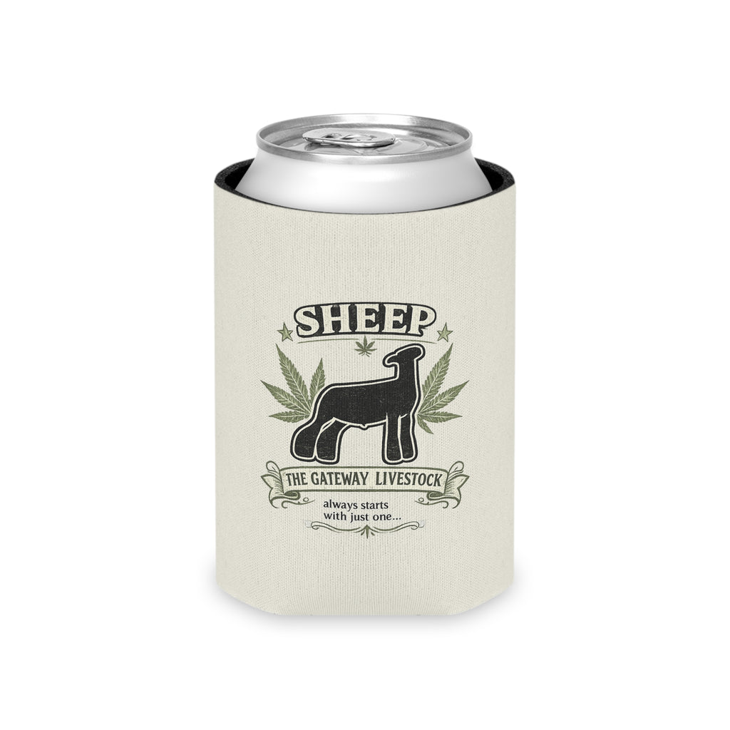 Sheep Can Cooler – Rustic Farm Humor 'Sheep: The Gateway Livestock' Beverage Koozie