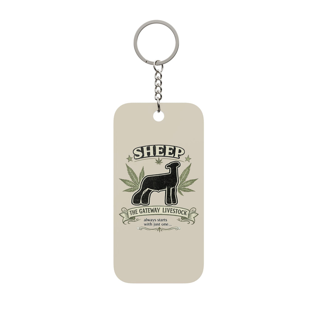 Funny Sheep Keychain | “Gateway Livestock” Warning Tag | 4H & FFA Show Lamb Gift | Livestock Dad Stock Show Accessory