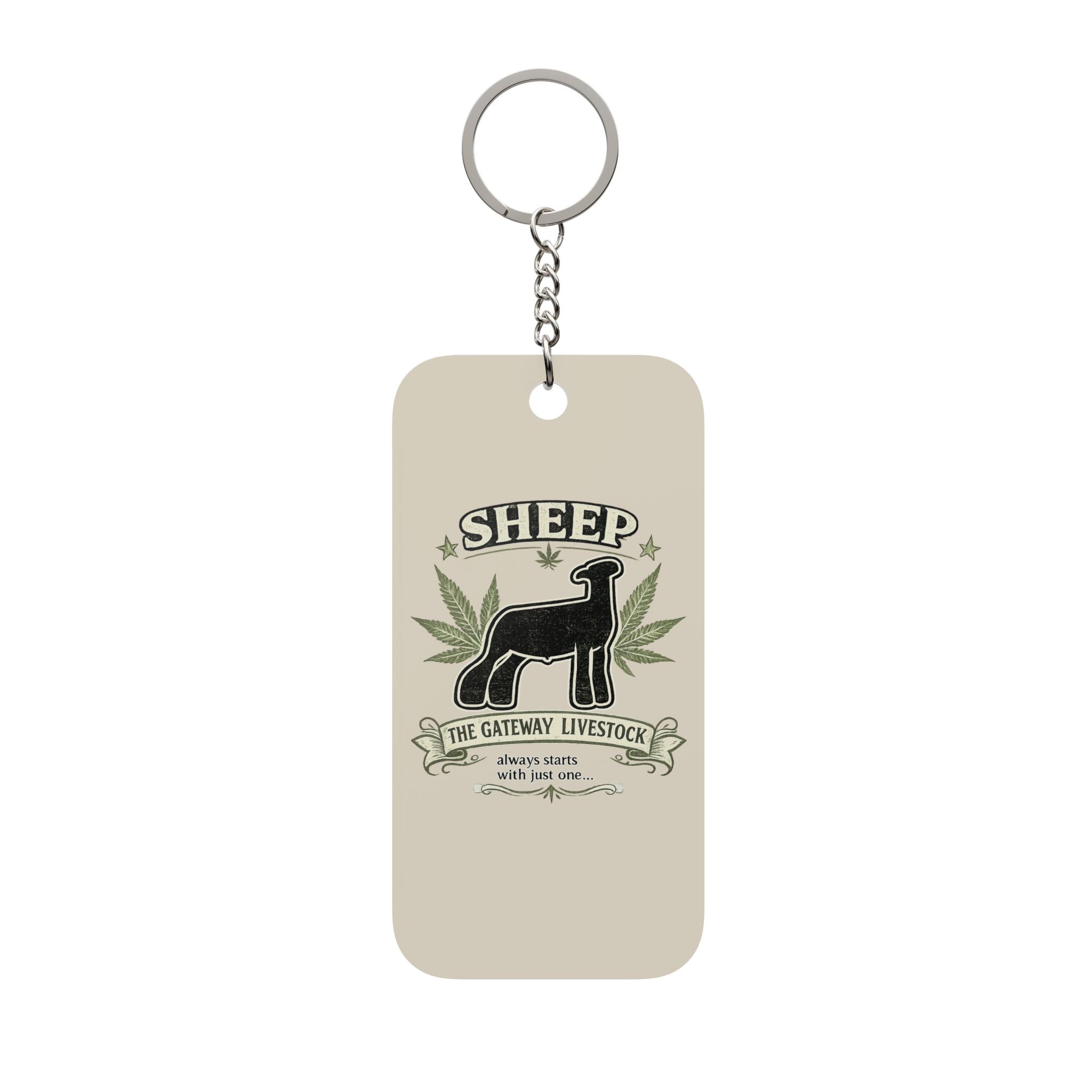 Funny Sheep Keychain | “Gateway Livestock” Warning Tag | 4H & FFA Show Lamb Gift | Livestock Dad Stock Show Accessory