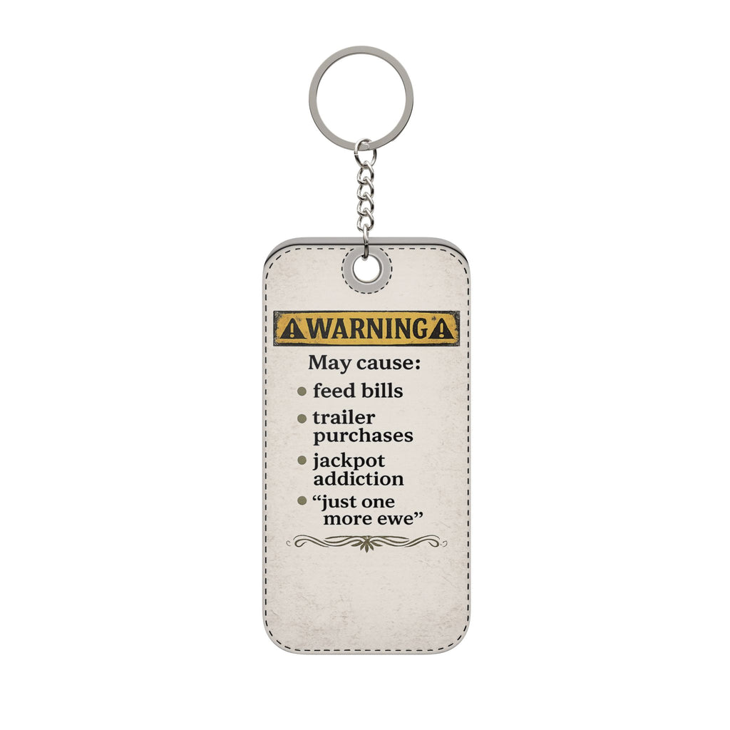 Funny Sheep Keychain | “Gateway Livestock” Warning Tag | 4H & FFA Show Lamb Gift | Livestock Dad Stock Show Accessory