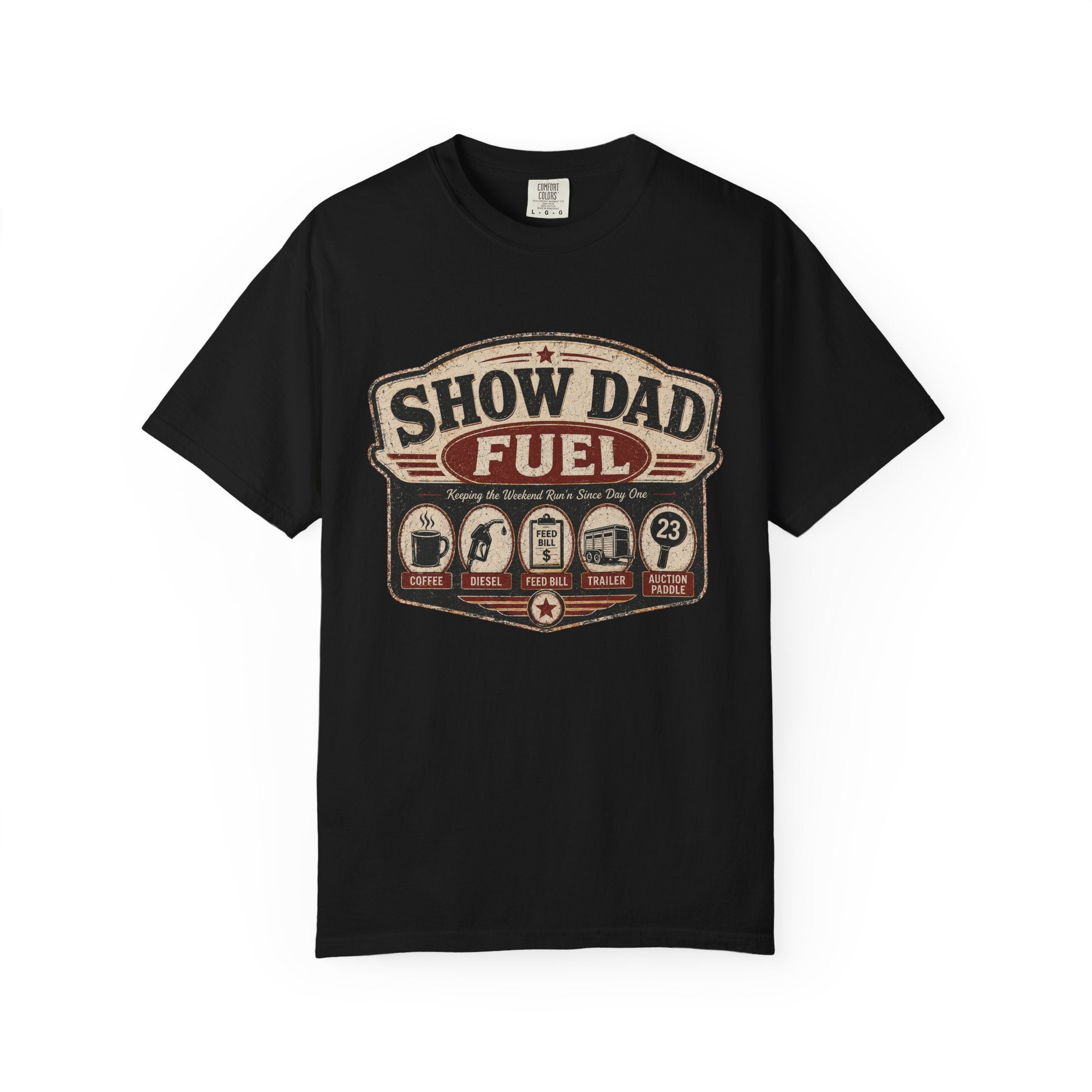 Show Dad Fuel Shirt | Funny Livestock Dad Tee | Stock Show Dad Shirt | 4H & FFA Father’s Day Gift | Farm Dad Western Tee