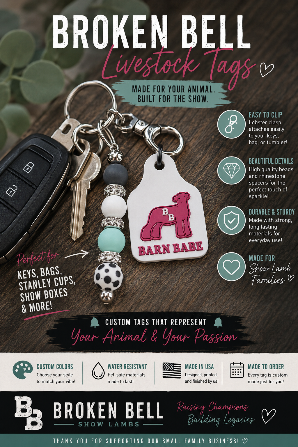 Custom Ear Tag Charm
