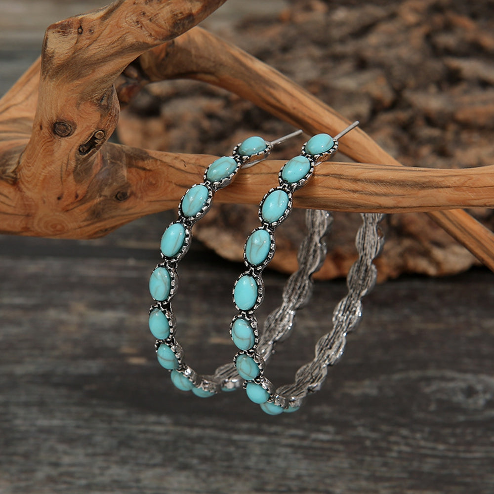 Desert Sky Turquoise Hoops