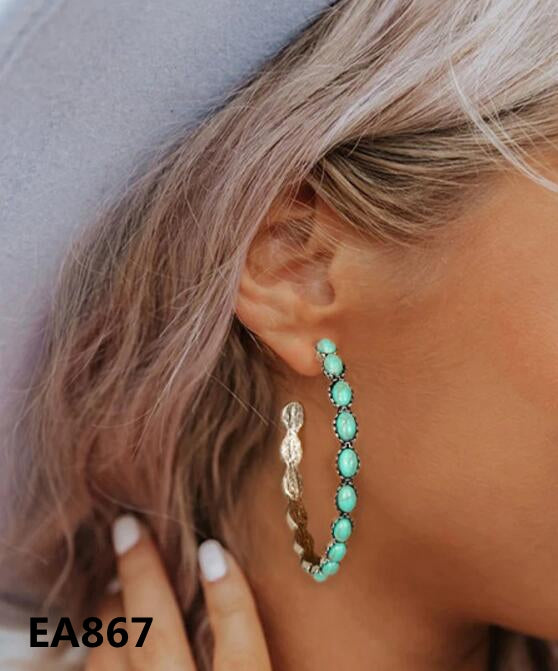 Desert Sky Turquoise Hoops