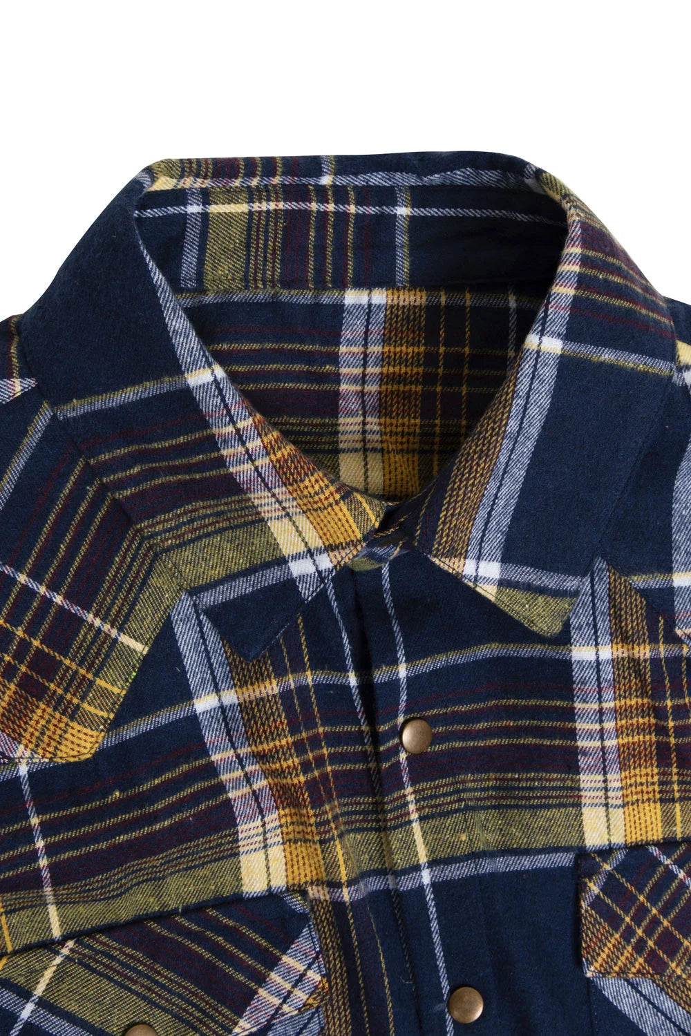 Rust & Navy Western Snap Flannel