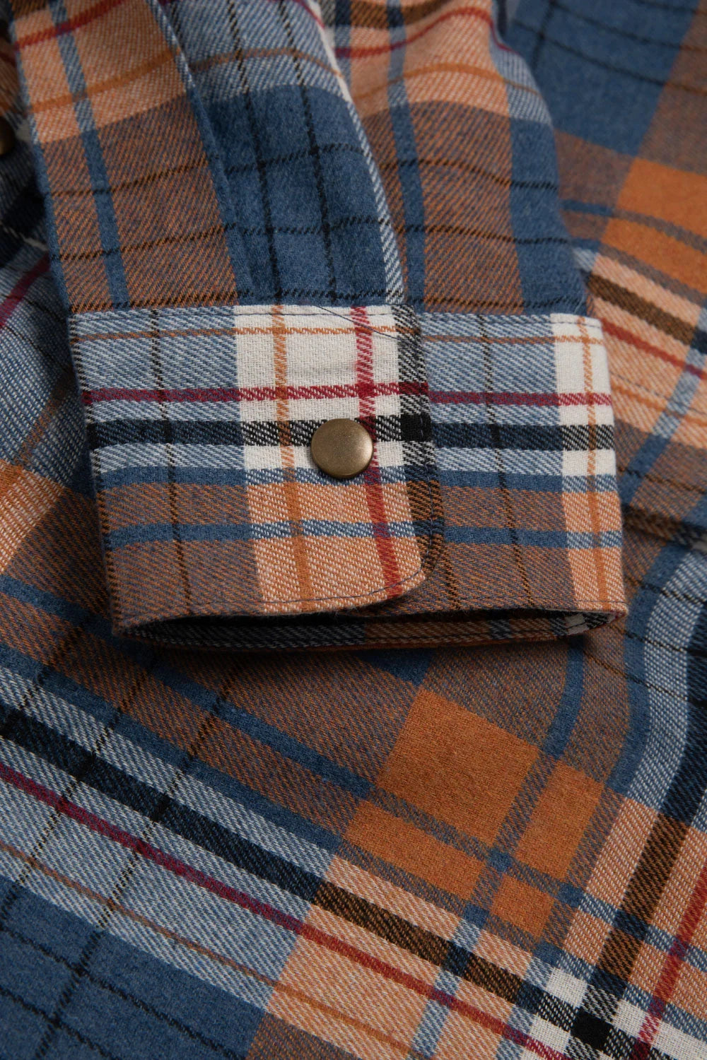 Rust & Navy Western Snap Flannel