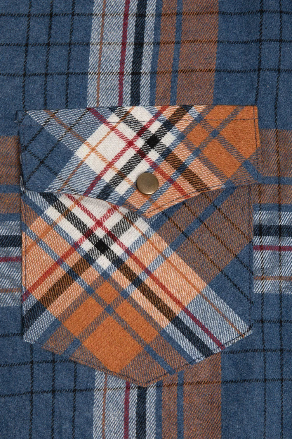 Rust & Navy Western Snap Flannel