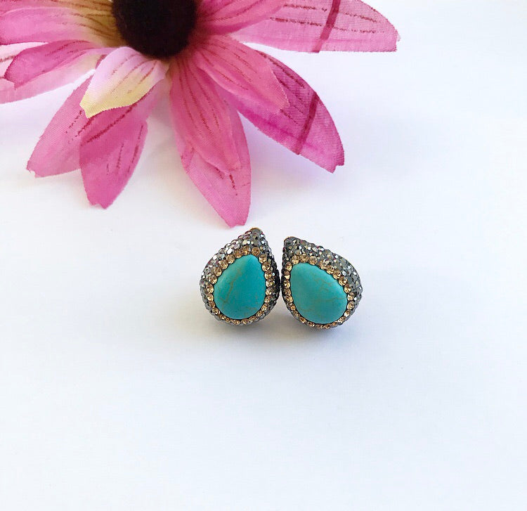 Sterling Mesa Turquoise Studs