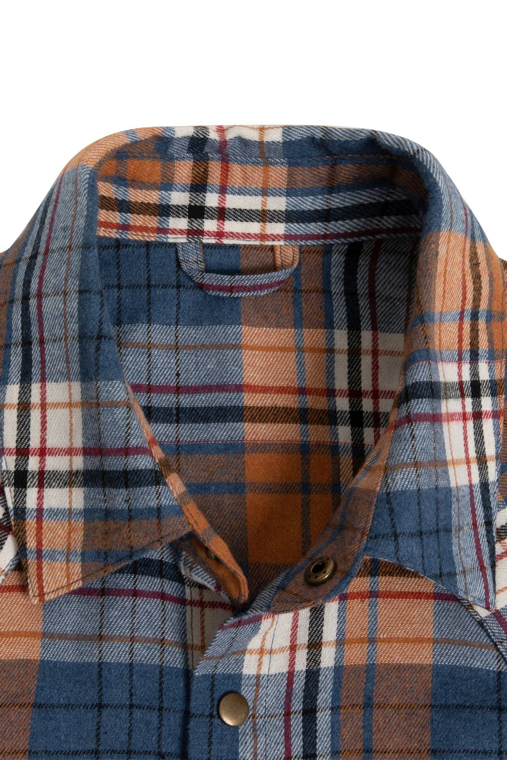 Rust & Navy Western Snap Flannel