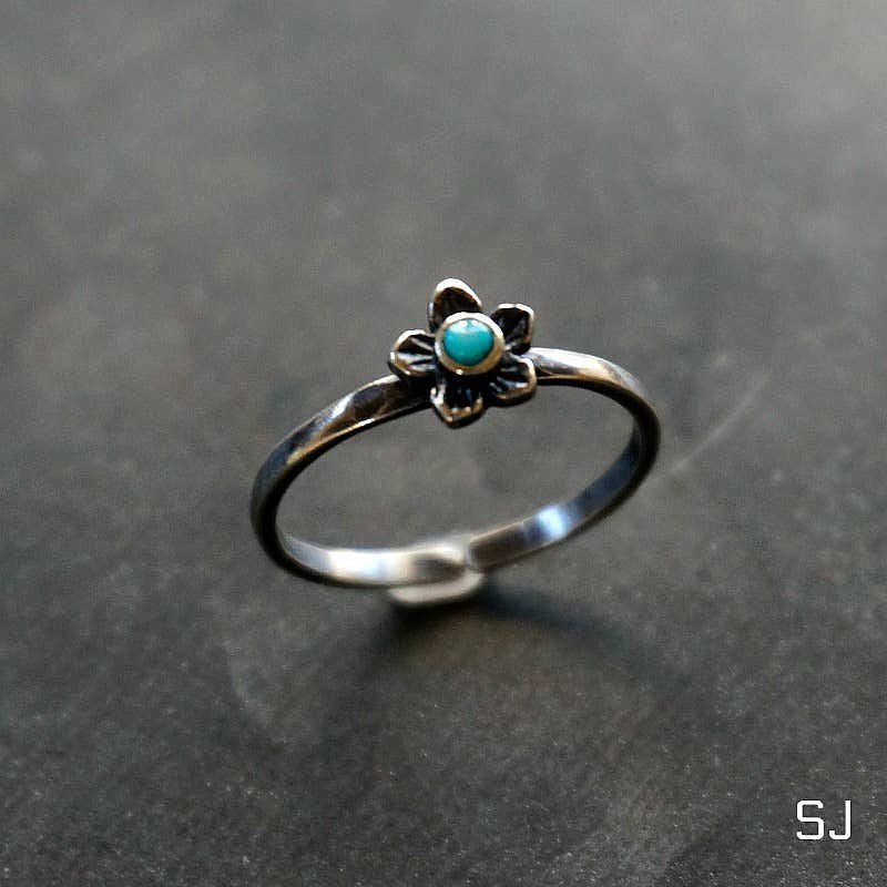 Sterling Desert Bloom Turquoise Ring